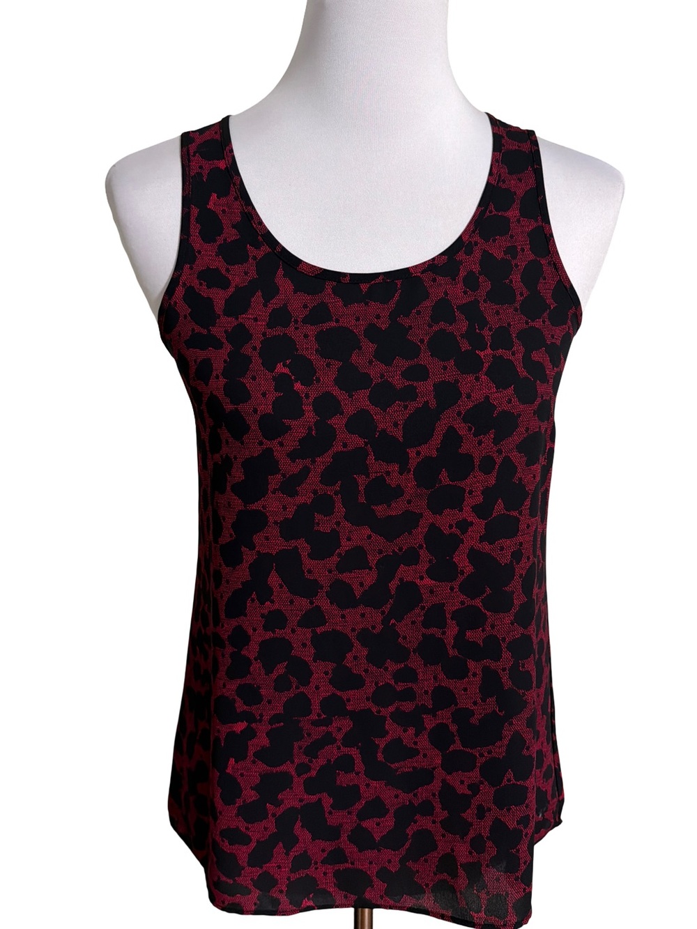 Express Black Burgundy Scoop Neck Tank Top